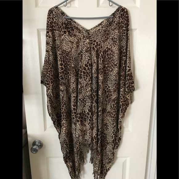 ANIMAL PRINT PONCHO DRESS - Picture 2 of 2